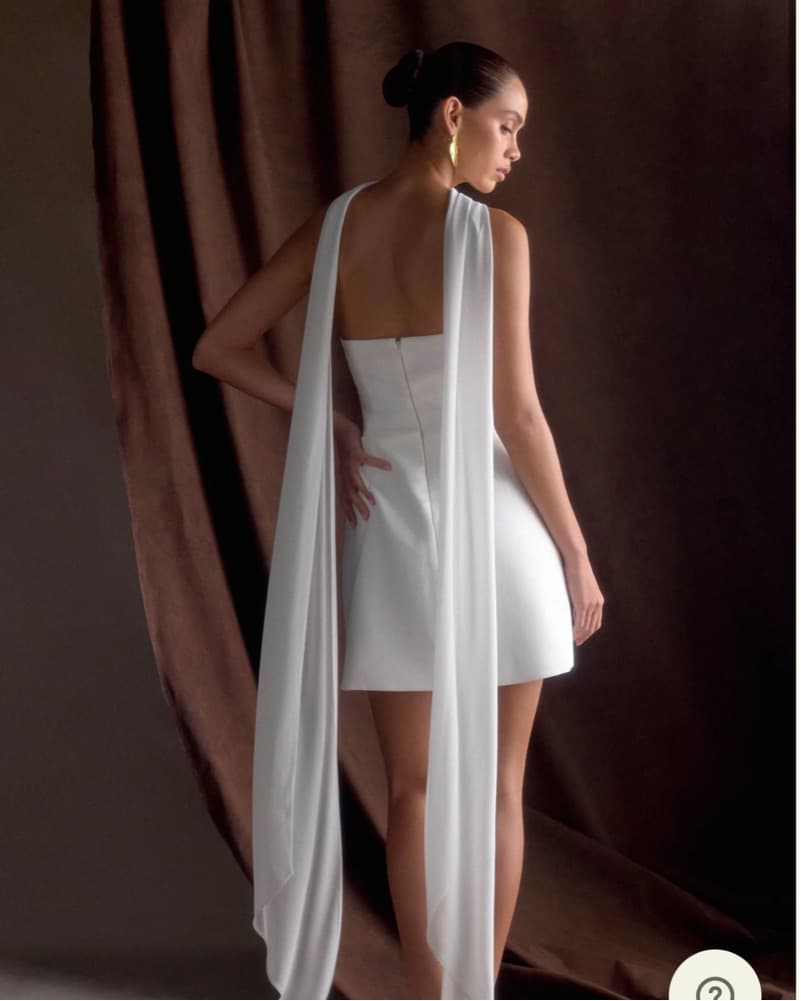 Meshki White Mini Dress With Scarf - Image 2