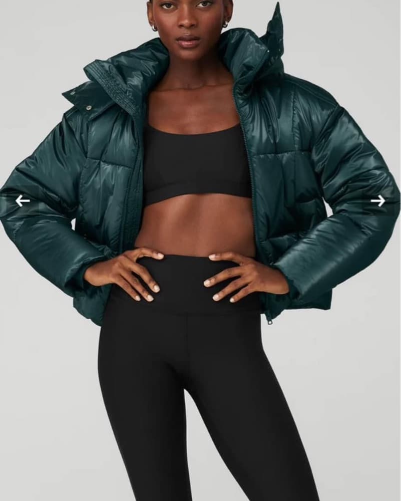 Alo Black Puffer Cropped Jacket - Image 1