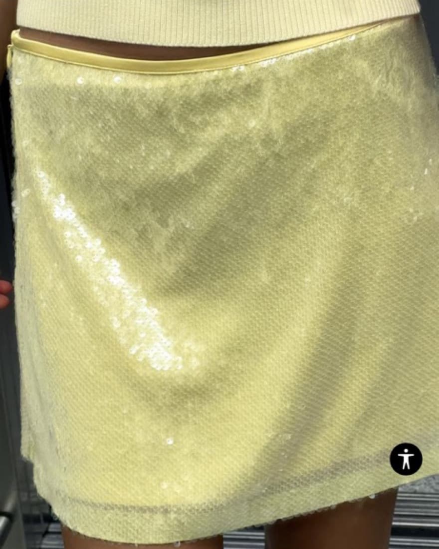 Zara Sequin Yellow Skirt - Image 2