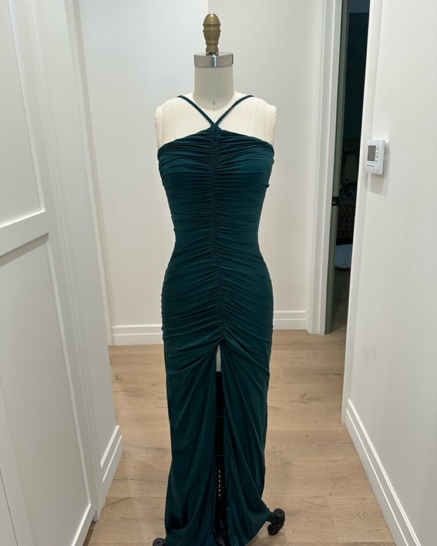 Emerald Dress With Slit - Image 6