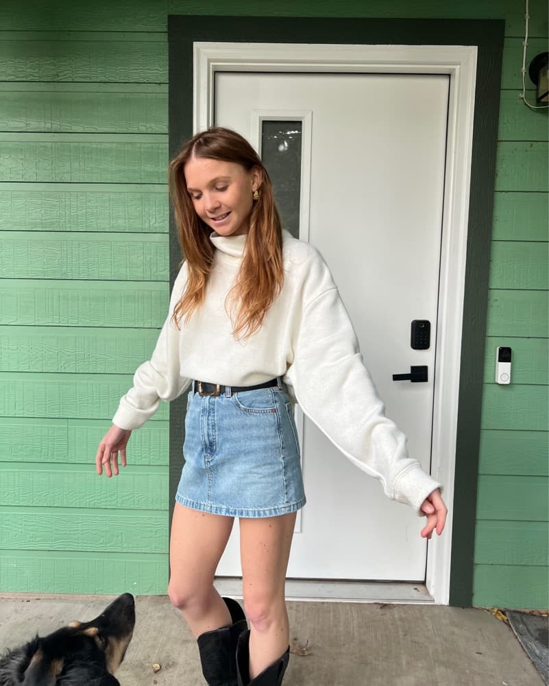 Aritzia Denim Fourm Skirt - Image 2
