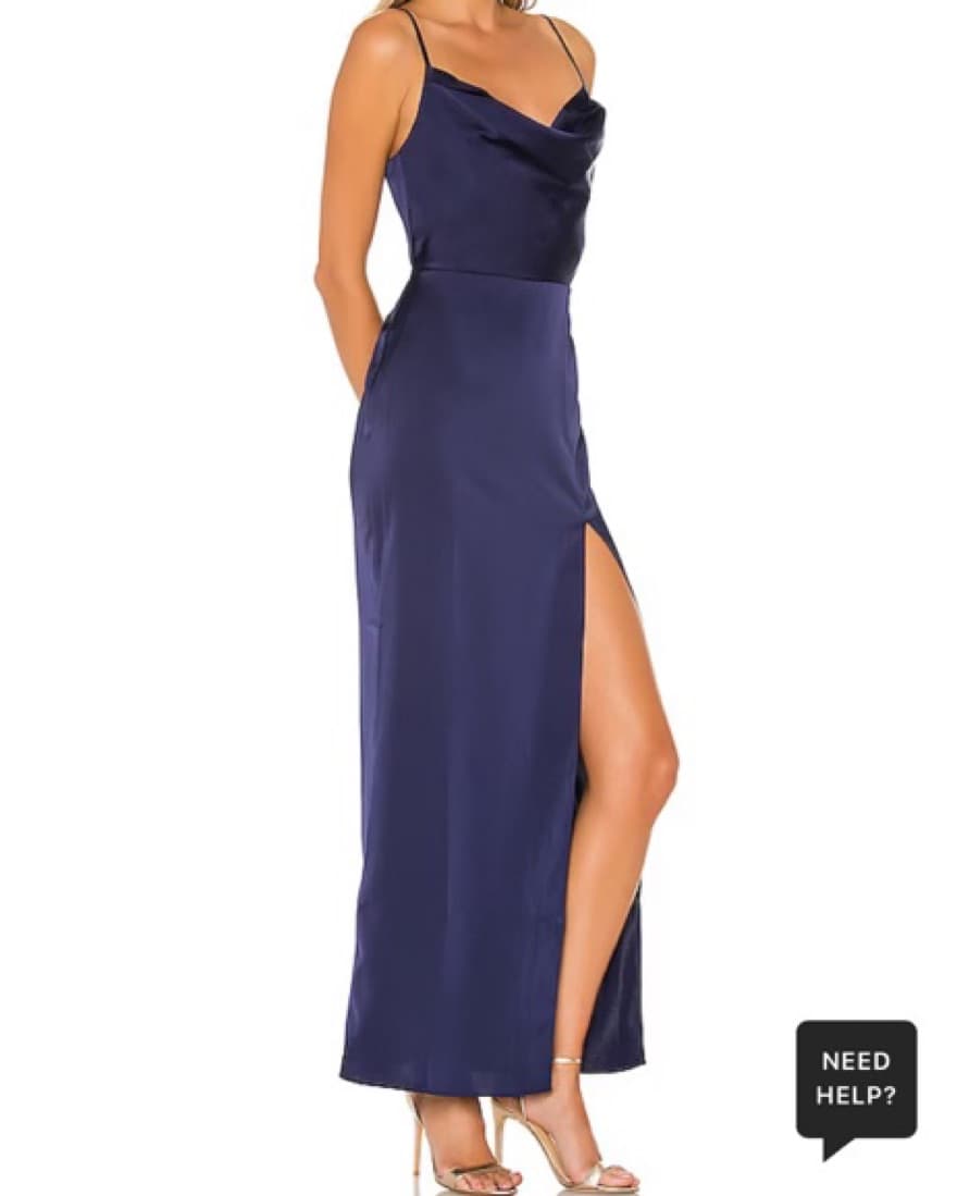 Navy Satin Slip Gown NBD - Image 3