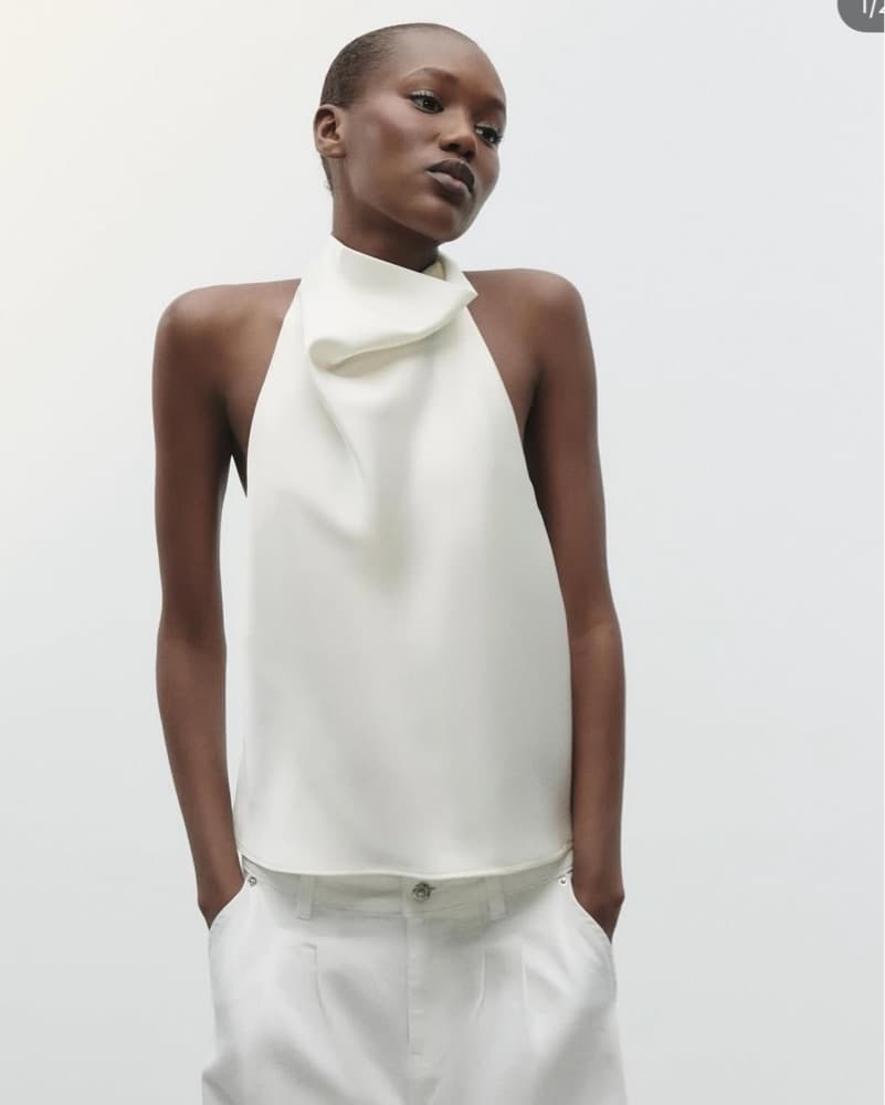Zara Satin Halter Top - Image 4