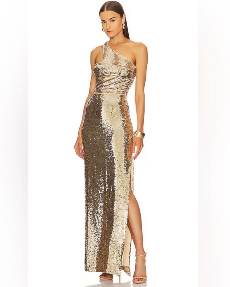 Amanda Uprichar One-Shoulder Sequin Gown - Image 1