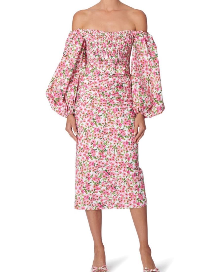 Carolina Herrera Floral Midi Dress - Image 1