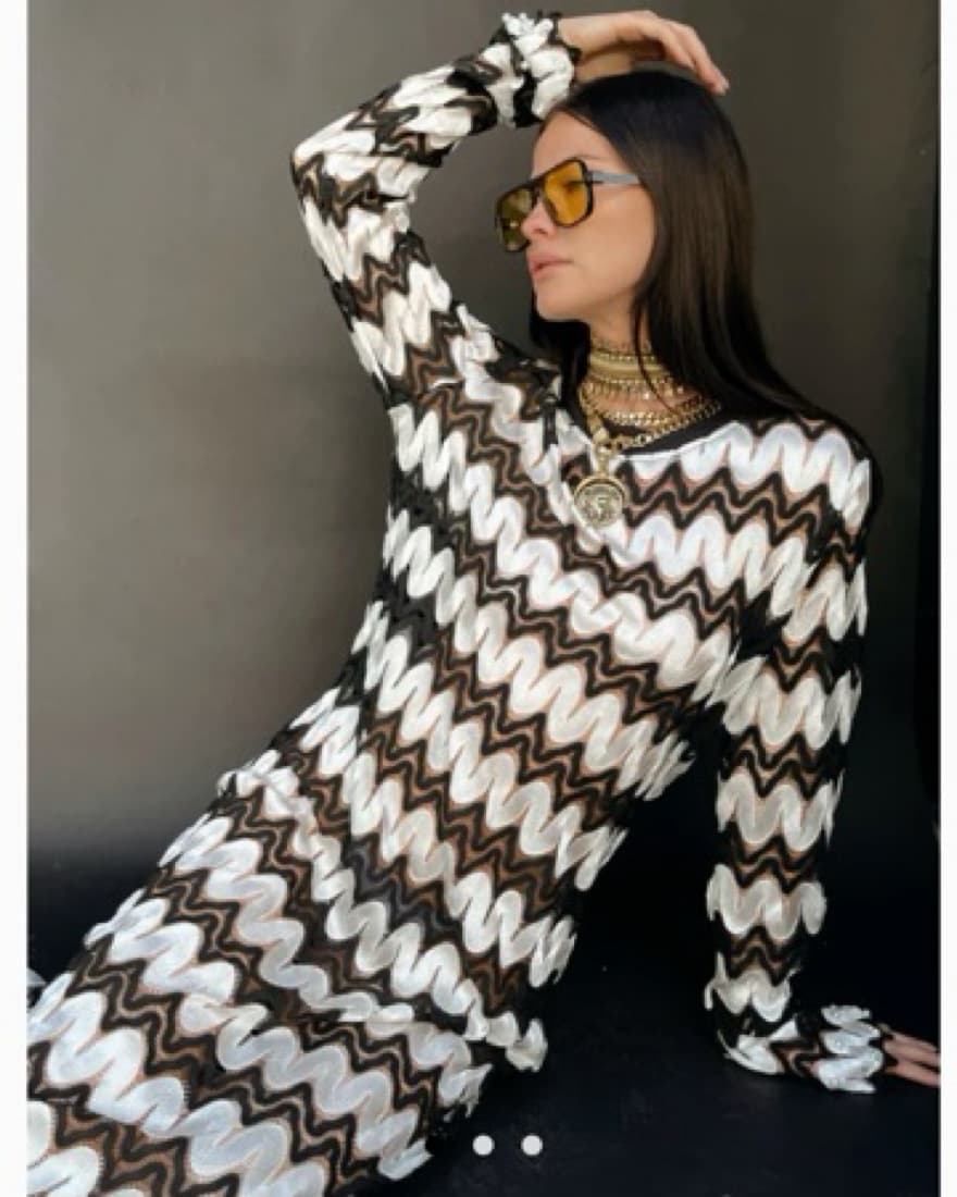 Dylan Lex Crochet Midi Dress - Image 1