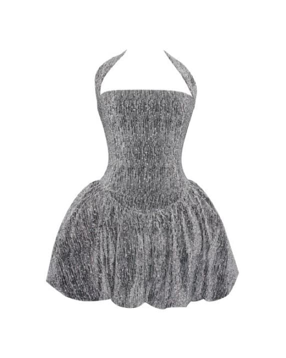 Glamorous Metallic Halter Mini Dress - Image 3