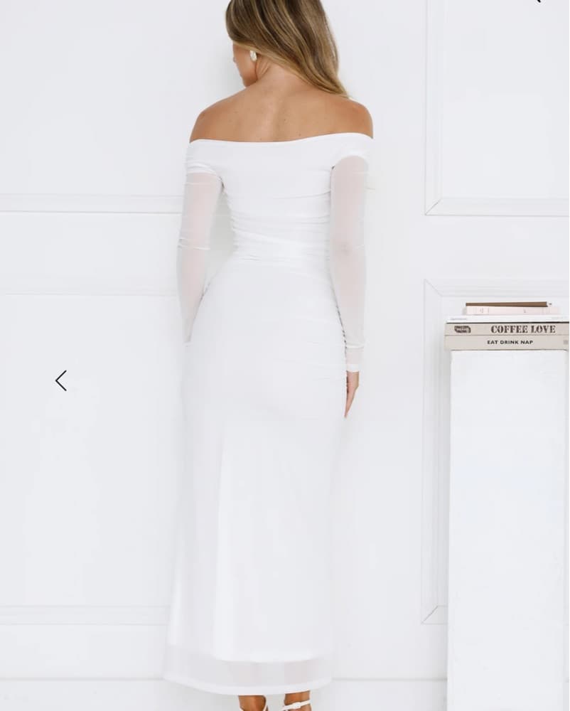 Hello Molly White Mesh Maxi Dress - Image 2