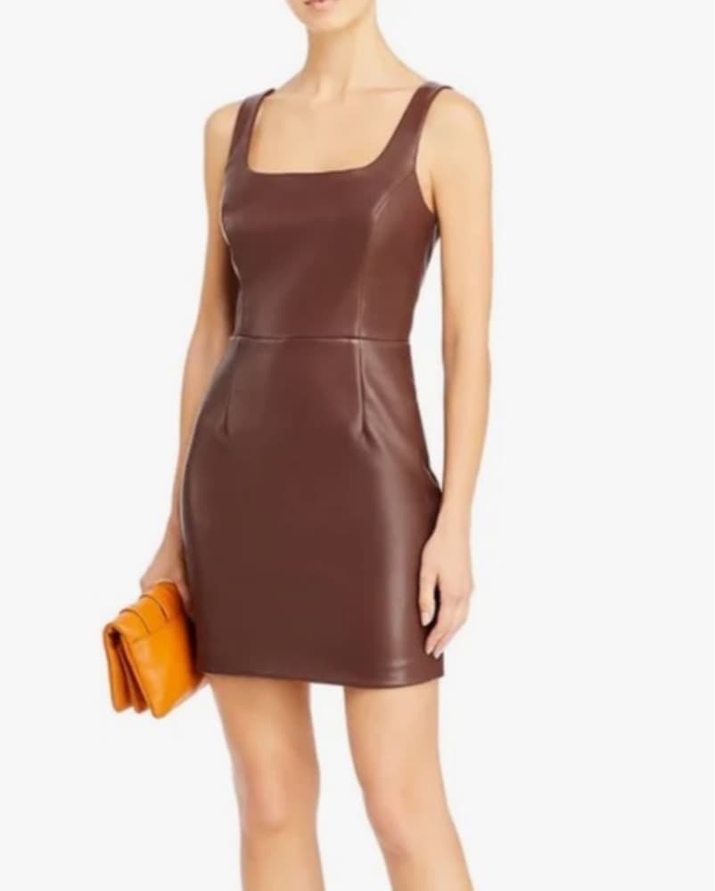 Aqua Brown Leather Dress - Image 1