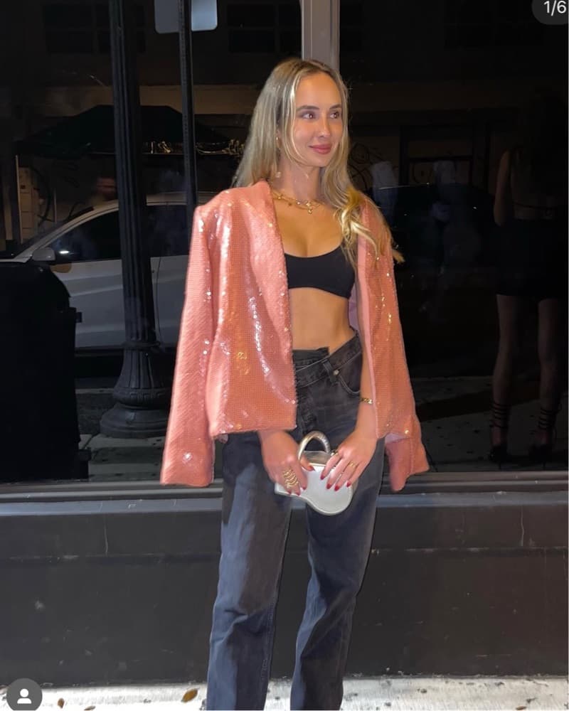 Sparkling Pink Sequin Jacket Blazer  - Image 1