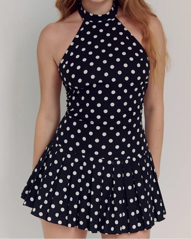 AMOY Polka Dot Mini Dress - Image 1