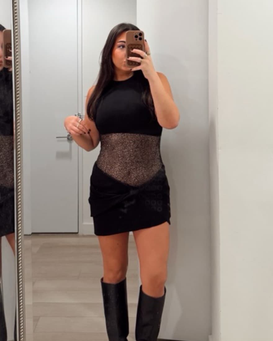 Black Sequin Mini Dress  - Image 2
