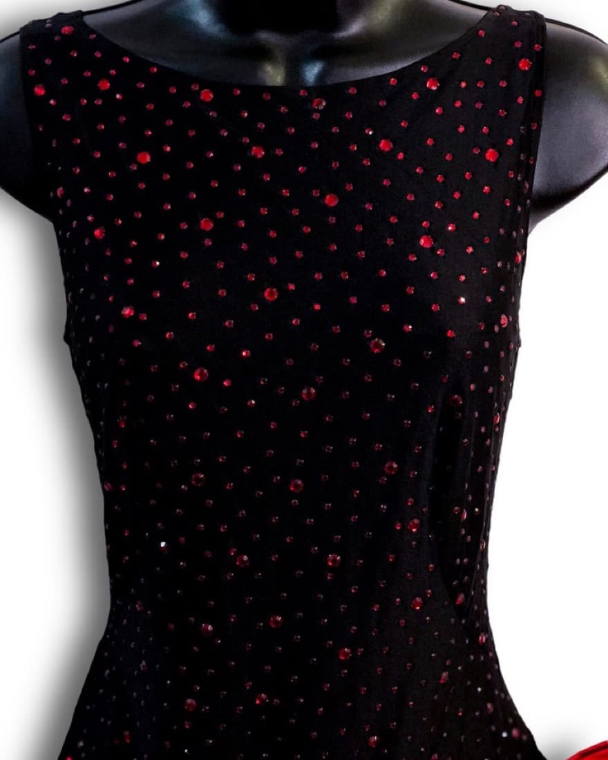 Lillie Rubin Black Red Cocktail Dress - Image 2