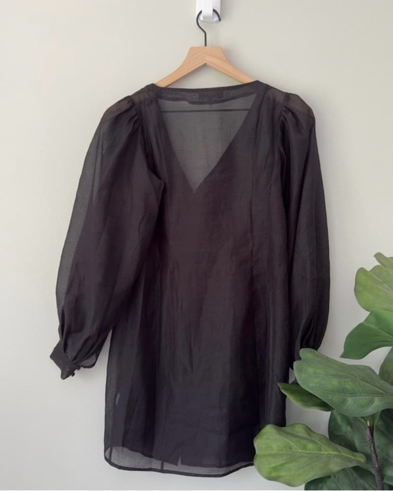 Good American Sheer Tulle Crepe Dress - Image 2