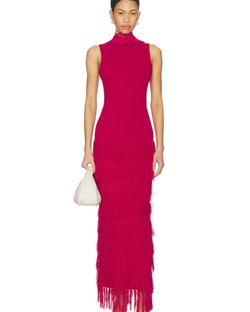 yellow the label phoebe fringe maxi- red - Image 1