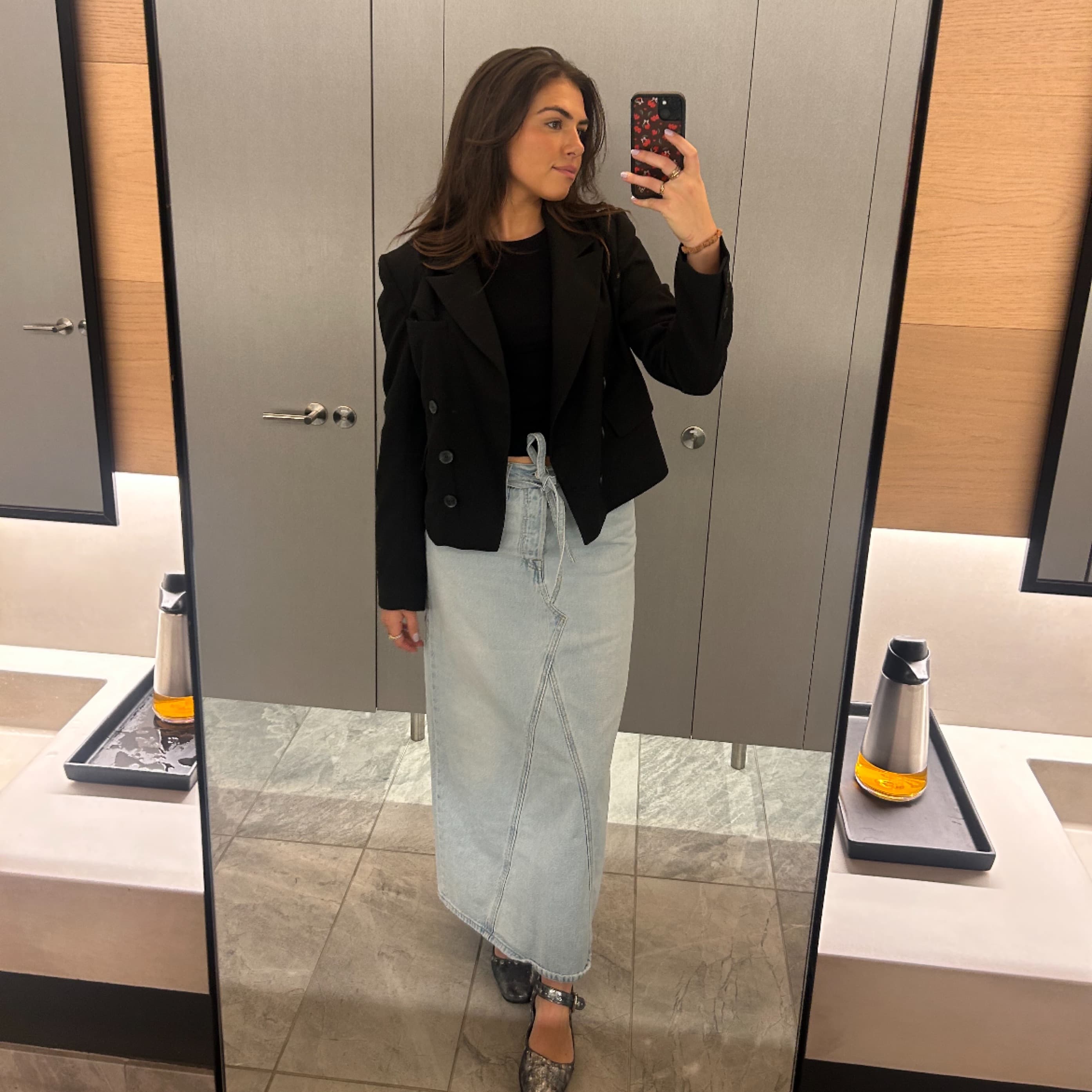 Levi maxi Skirt, Jean Tie Belt - Image 1