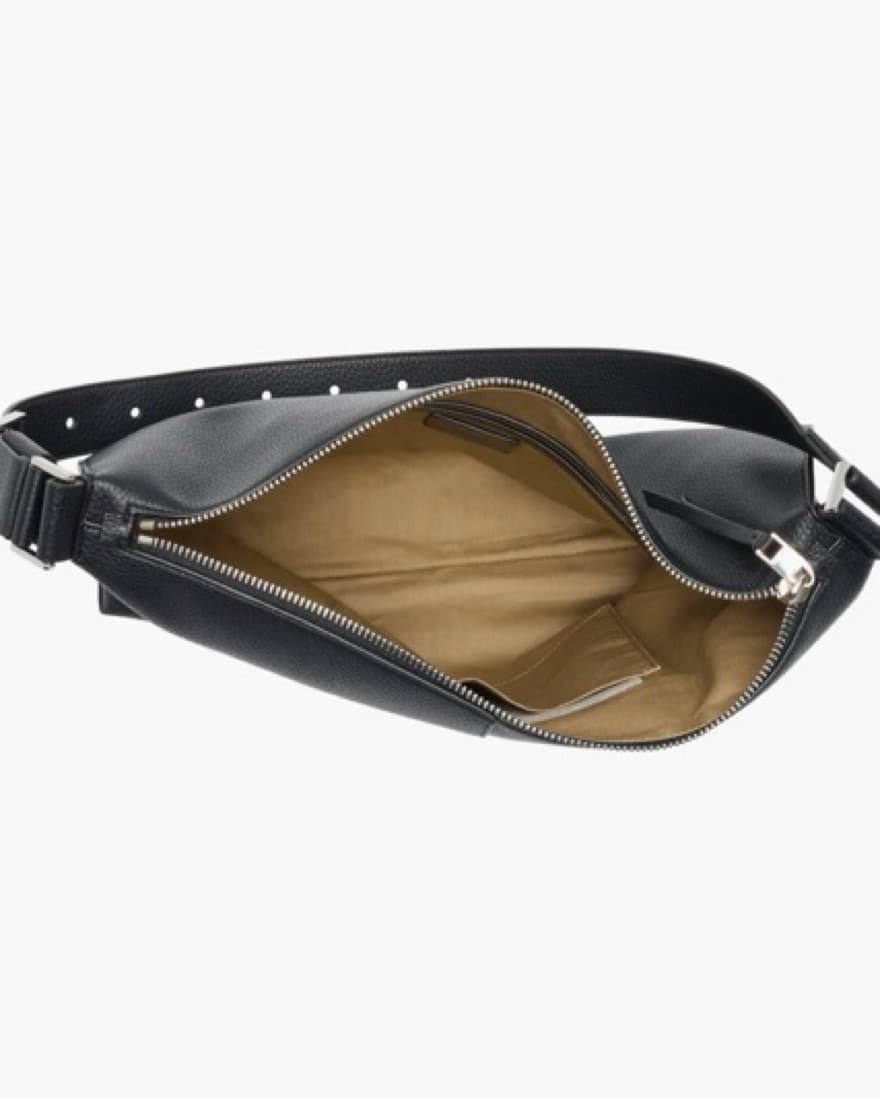 All Saints Black Leather Shoulder Bag - Image 3