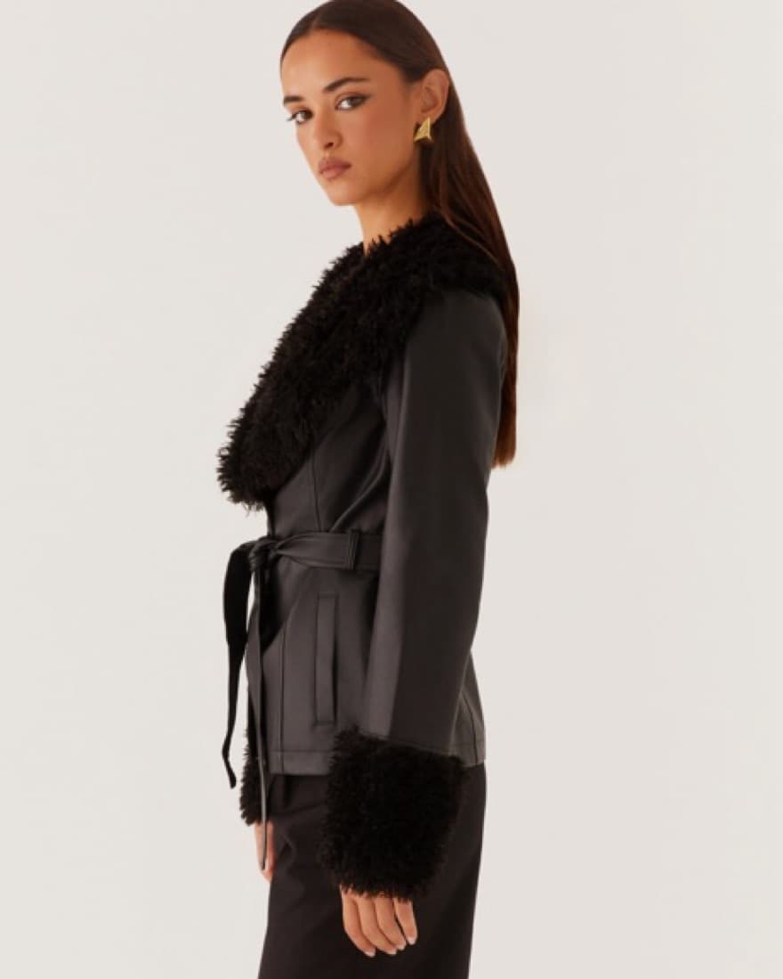 The Street Lights Fur Trim Jacket - Image 2
