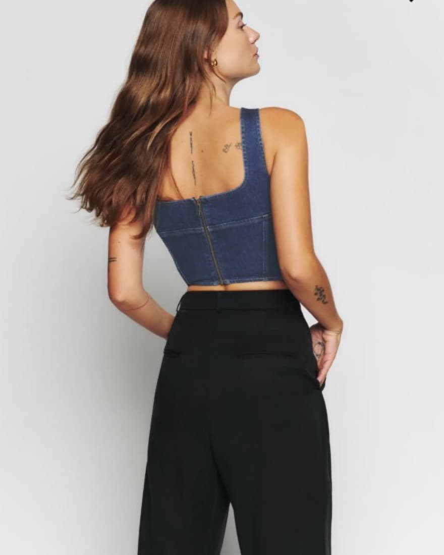 Reformation Raya Denim Bustier - Image 3
