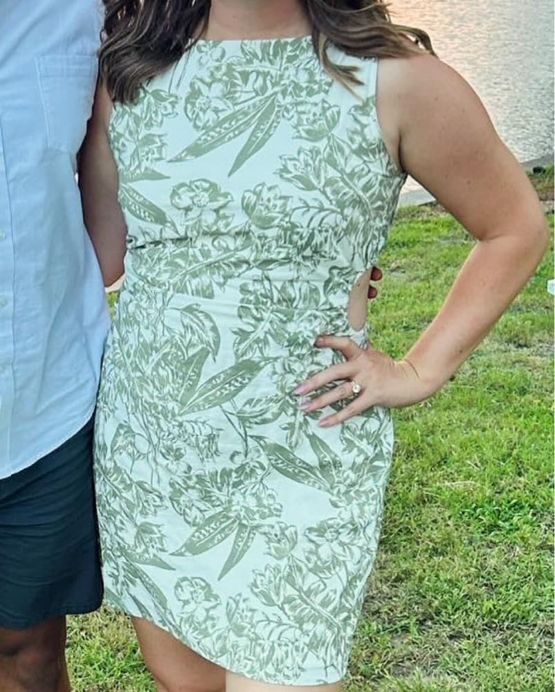 Tropical Floral Highneck Mini Dress - Image 1