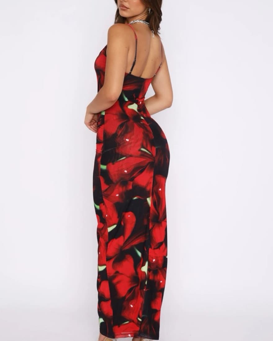 White Fox Hibiscus Maxi Dress - Image 2