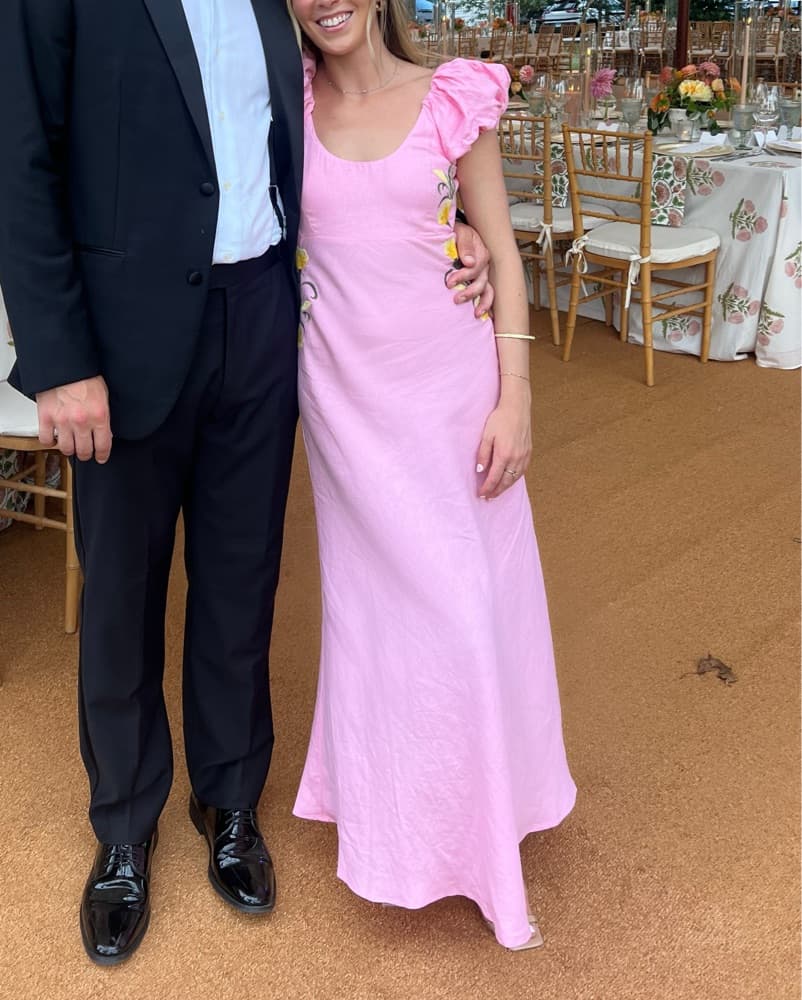 Fanm Mon Pink Linen Dress - Image 2