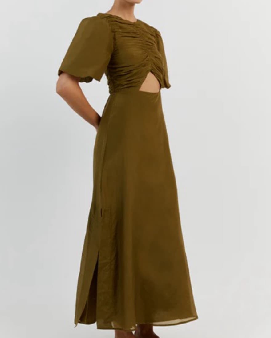 Dissh FRANKIE OLIVE CUT OUT MIDI DRESS - Image 5