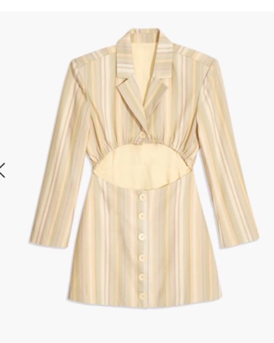 Striped Cutout Blazer Mini Dress - Image 1