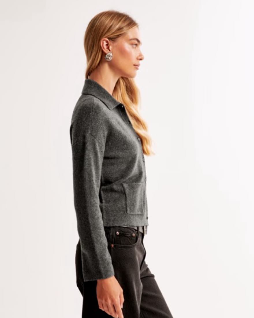 Abercrombie Dark Gray Collard Sweater - Image 2