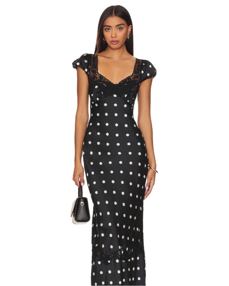 Free People Satin Polka Dot Dress - Image 1