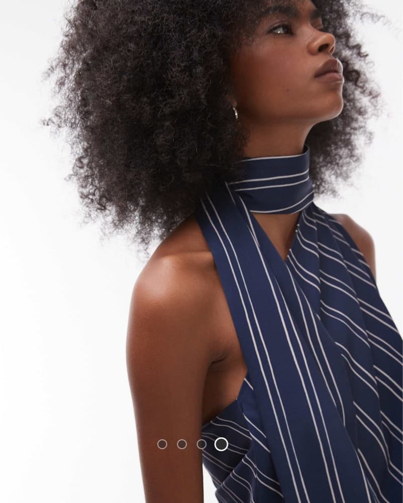 ASOS DESIGN satin twill tie Halter Top - Image 2