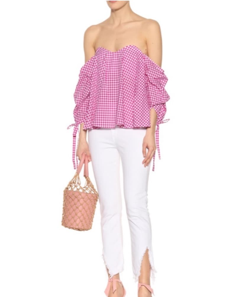 Caroline Constas Gingham Top XS - Image 1