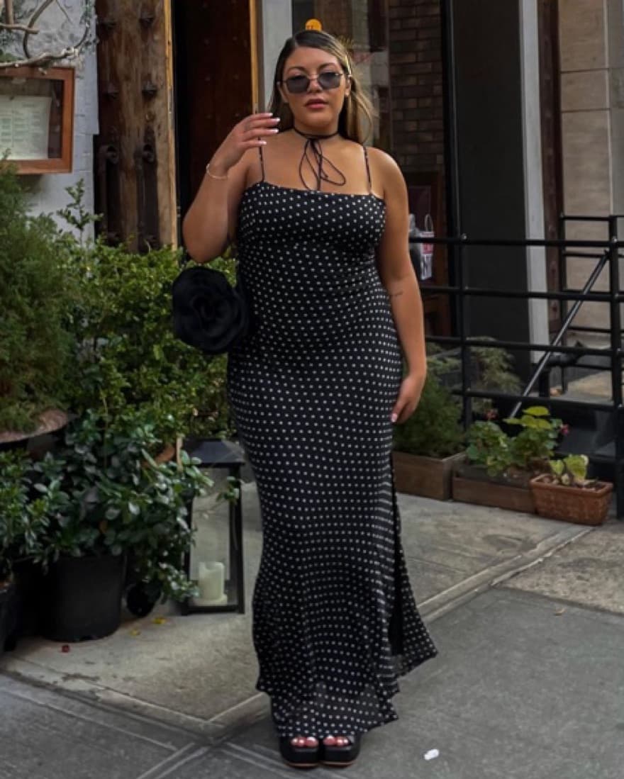 Black Polka Dot Maxi Dress - Image 3