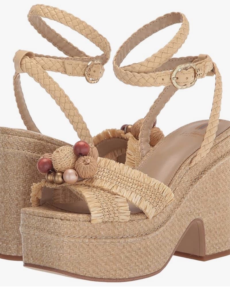 Sam Edelman Raffia Woven Wedge Sandals - Image 1