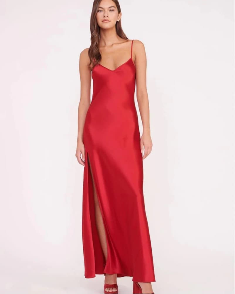 Staud Red Silk Dress - Image 1