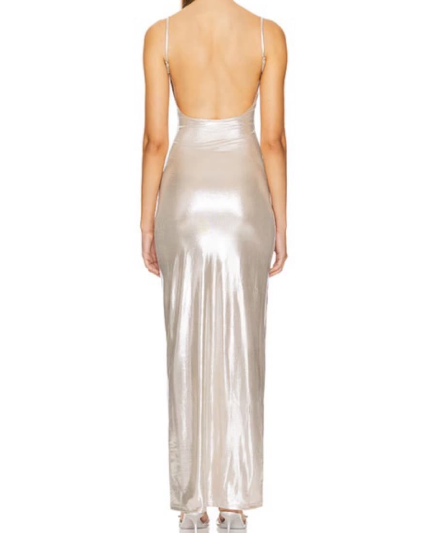 Revolve Danica Maxi Dress in Silver - Image 2