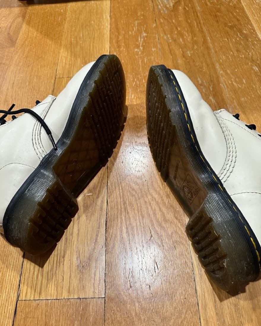 Beige Dr. Martens Combat Boots, Womens 7 - Image 3