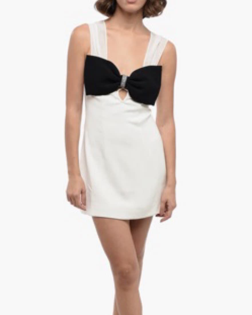 Self Portrait Bow Mini Dress - Image 3