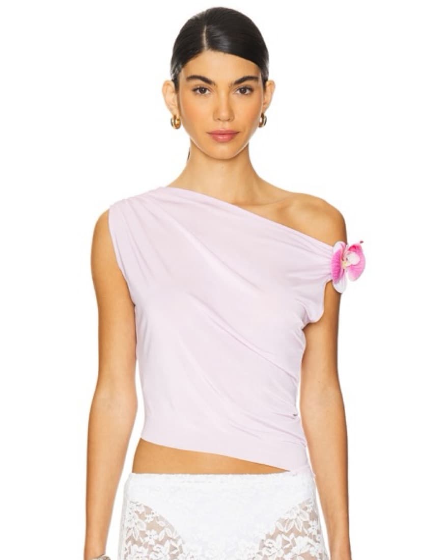 Dare To Drape Top In Pink Flower  - Image 1