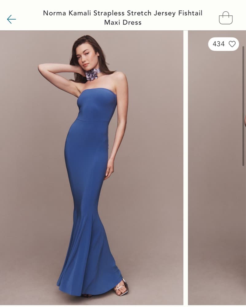 Norma Kamali Strapless Stretch Jersey Fishtail Dress - Image 3
