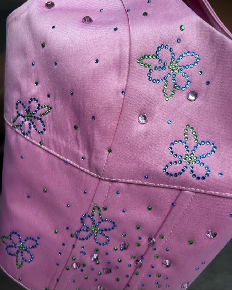 Guizio satin flower beaded corset - Image 3