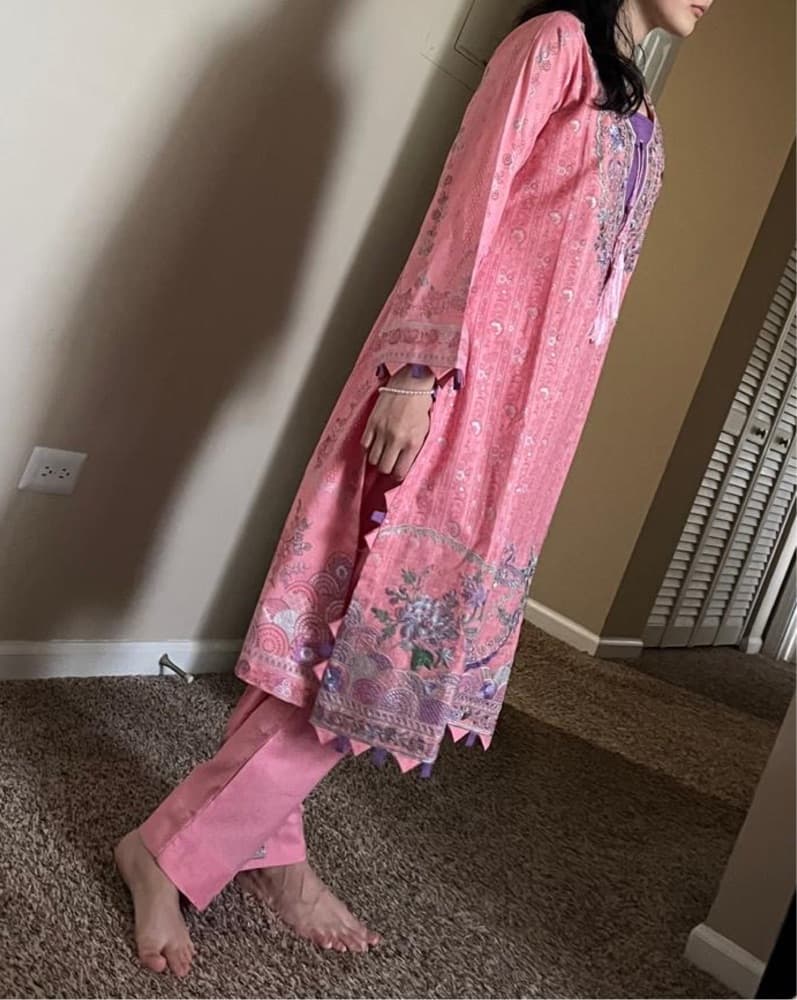 Vibrant Floral Printed Kaftan Set - Image 2
