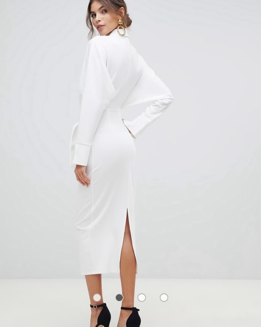 Plunging Neckline White Formal Dress  - Image 2