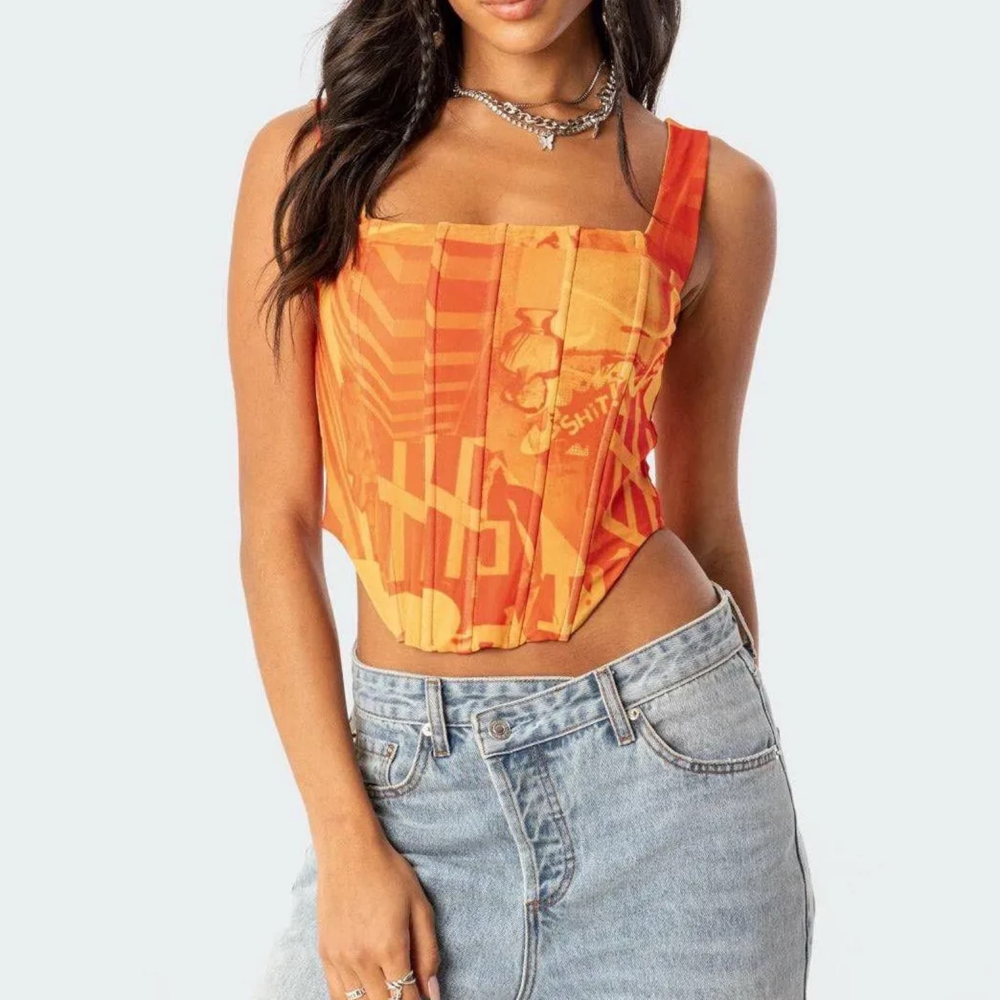 Edikted Orange Corset Top  - Image 1