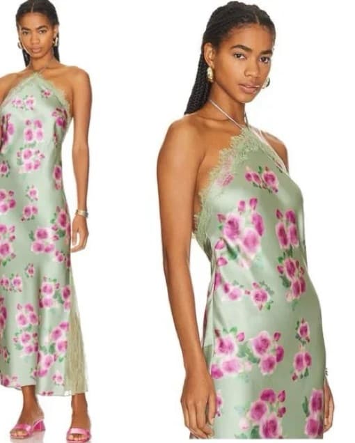 Weworewhat Halter Lace Midi Dress - Image 2