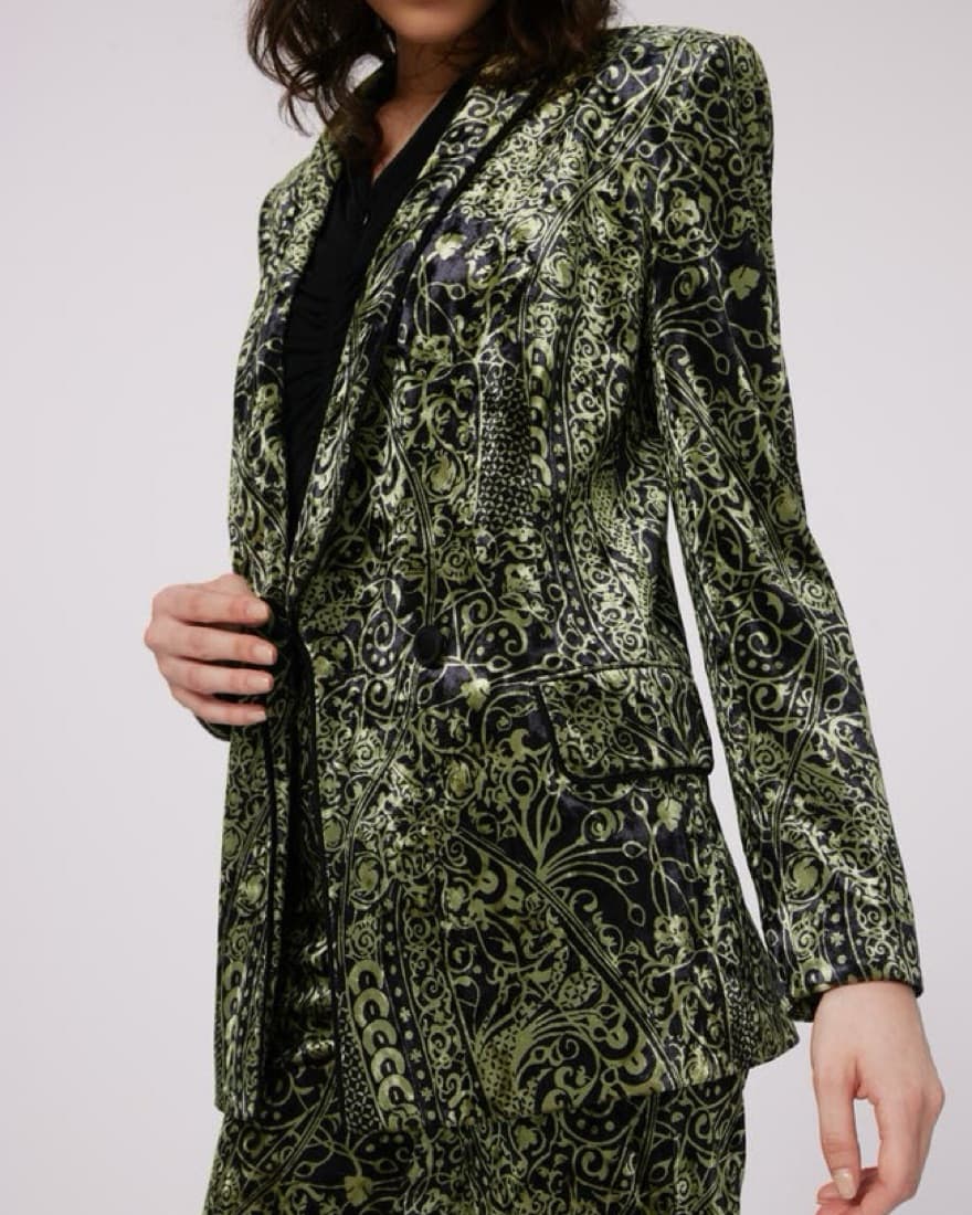 DVF Green Velvet Suit Set - Image 4