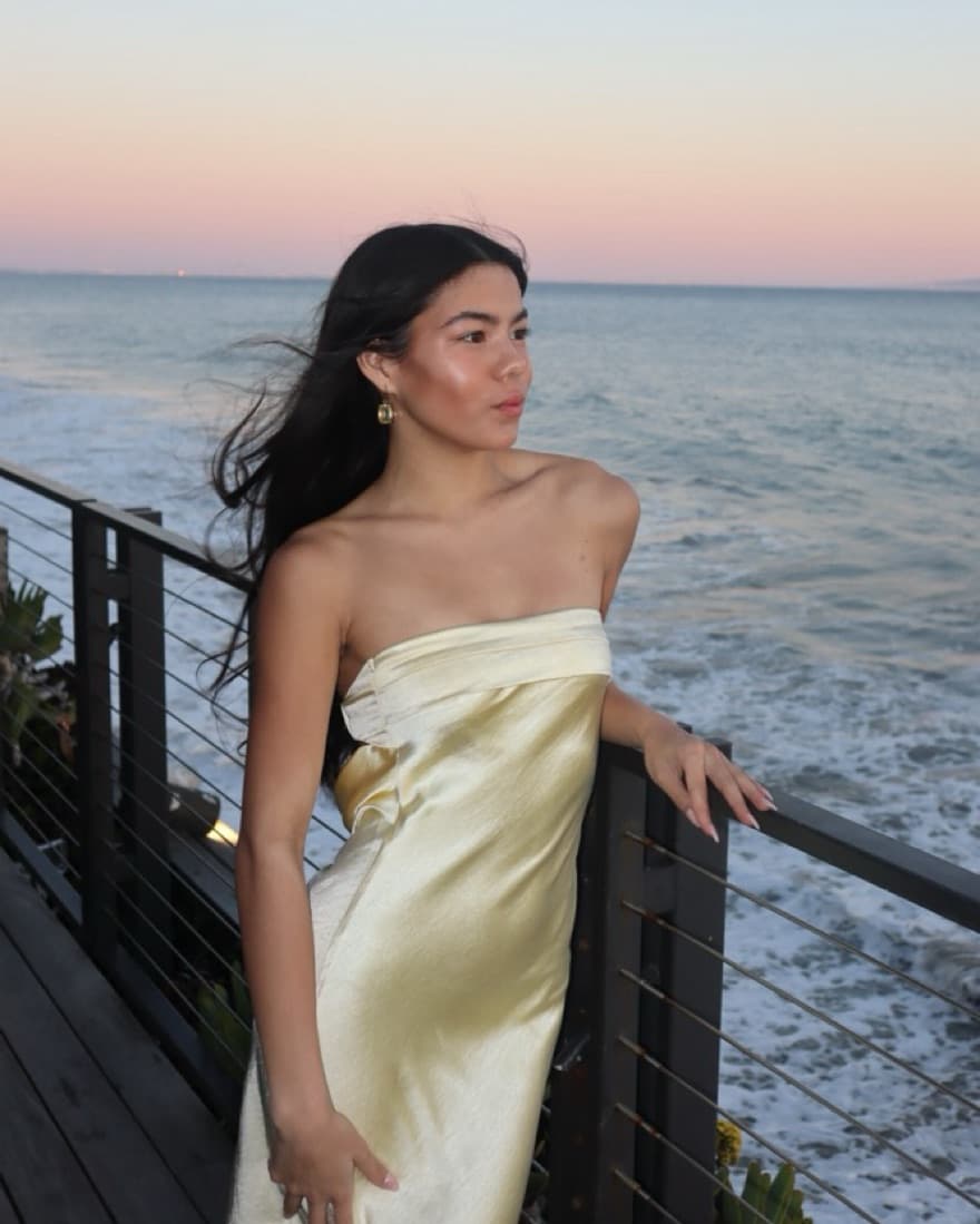 Fortunate One Yellow Strapless Maxi Dres - Image 1