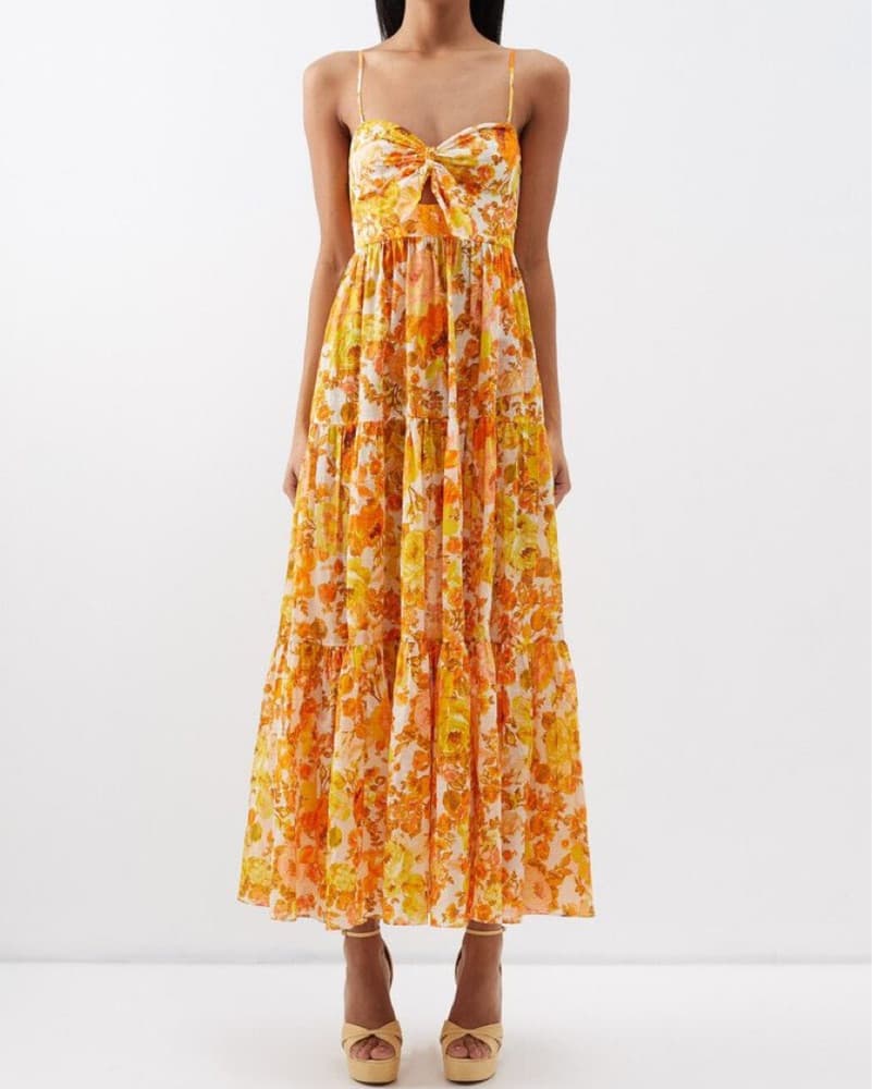 Zimmermann Orange & Yellow Floral Dress - Image 2