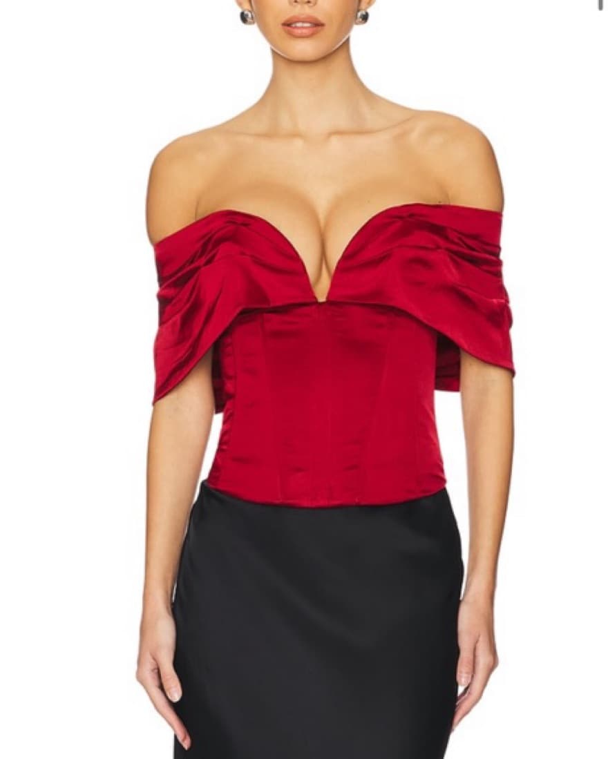 Ilaria Corset Top in Red - Image 1