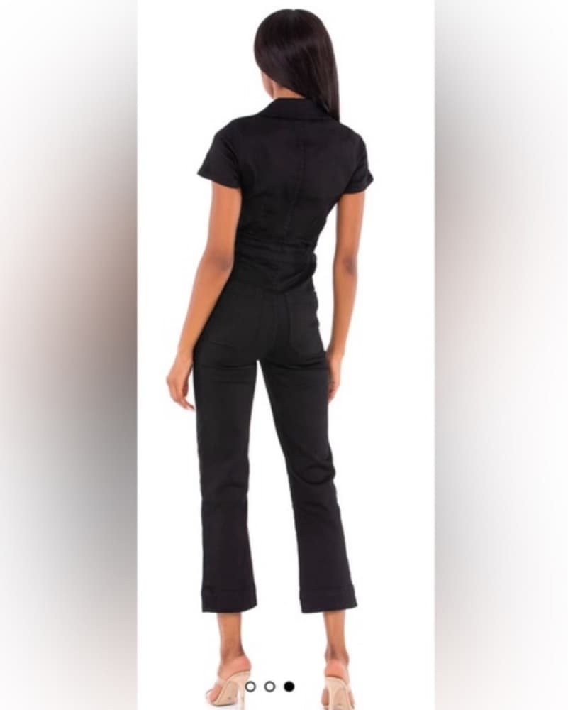 Black Denim Jumpsuit - Image 2